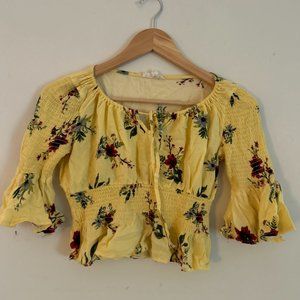 PacSun Yellow Floral Top
